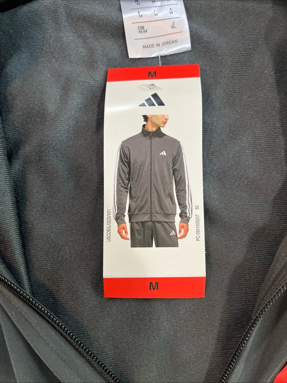 Mens Medium Adidas 3 Stripe Tricot Track Jacket And Pant Gray White Set Suit New - Picture 8 of 16